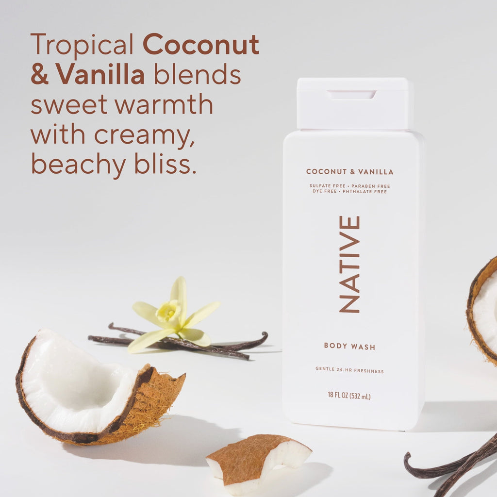 Coconut & Vanilla Body Wash, 18 fl oz