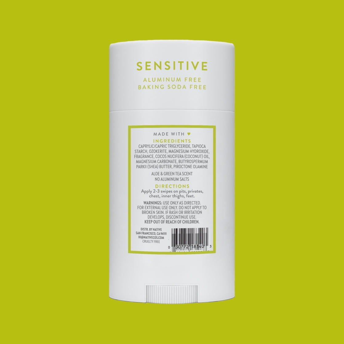Deodorant, Aluminum Free, Aloe & Green Tea Sensitive Whole Body Deodorant 2.4 oz