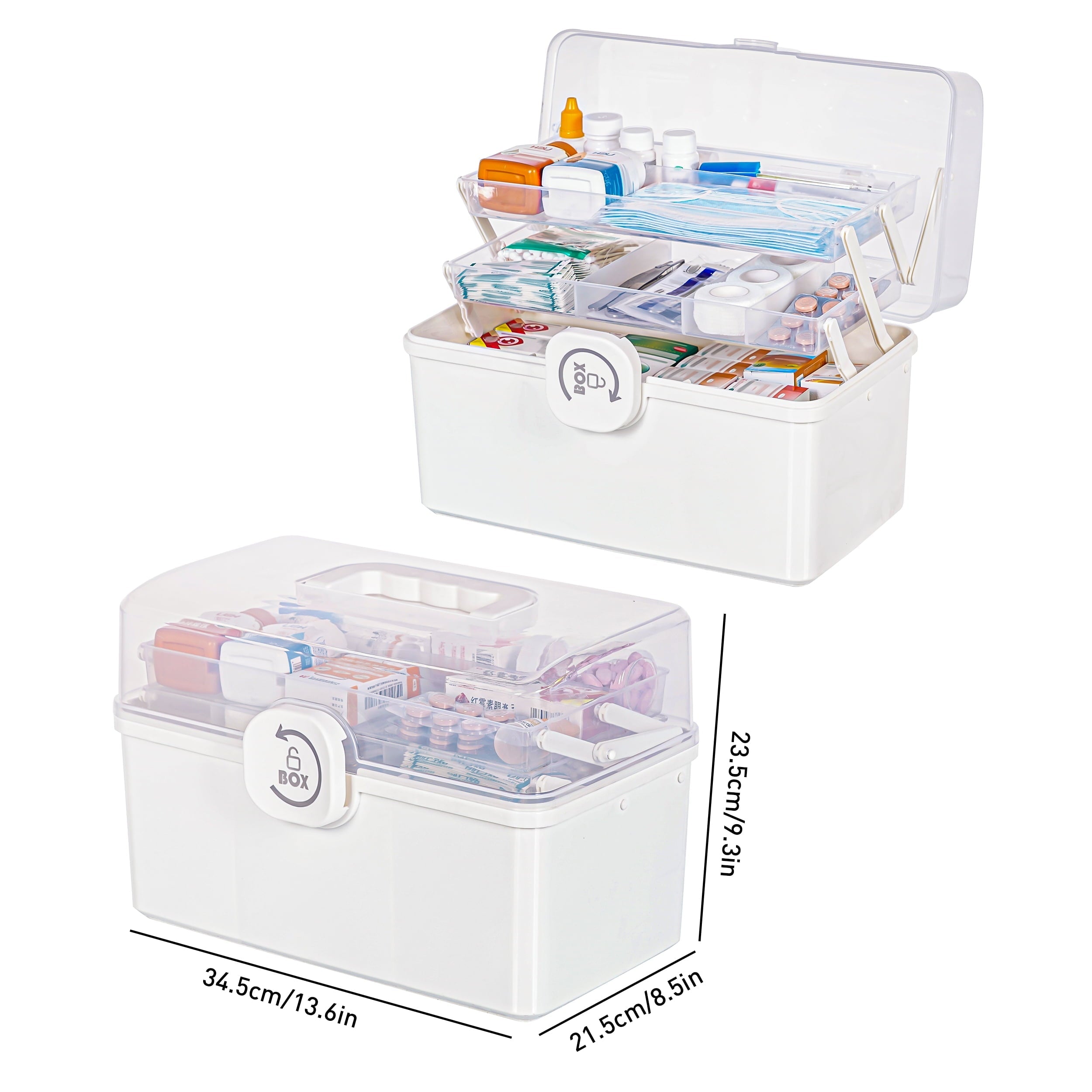 5 Layer storage bins with lid Stack & Carry Box Plastic Handled with Removable Tray for Craft Adult