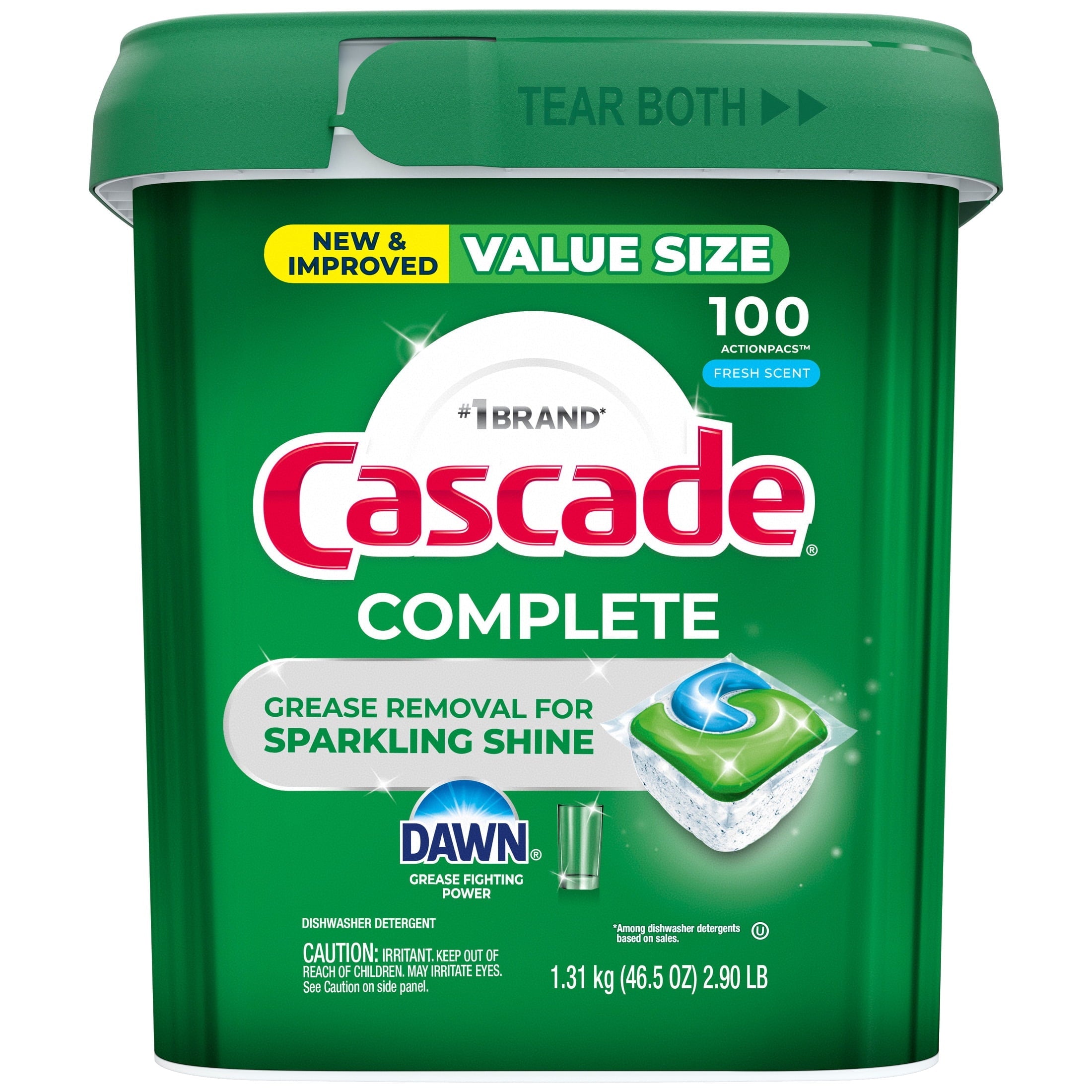 Complete Action Pacs, Dishwasher Detergent, Fresh, 100 Count