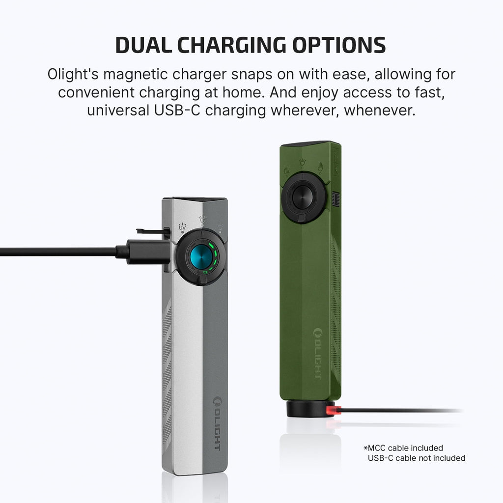 EDC Flat Flashlight Rechargeable with Green Beam, UV and White LED,1500 Lumens USB-C Pocket Camping Flashlight, Spotlight Floodlight for Outdoor Emergency Working (Matte Black CW)