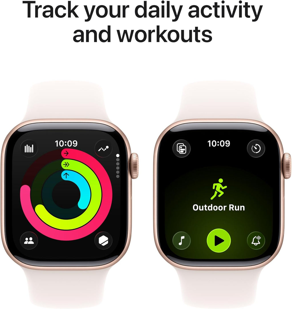 Apple Watch Series 11 [GPS + Cellular 42mm] Smartwatch with Rose Gold Aluminum Case w Light Blush Sport Band - S/M. Sleep Score Fitness Tracker Health Monitoring Always-On Display Water Resistant