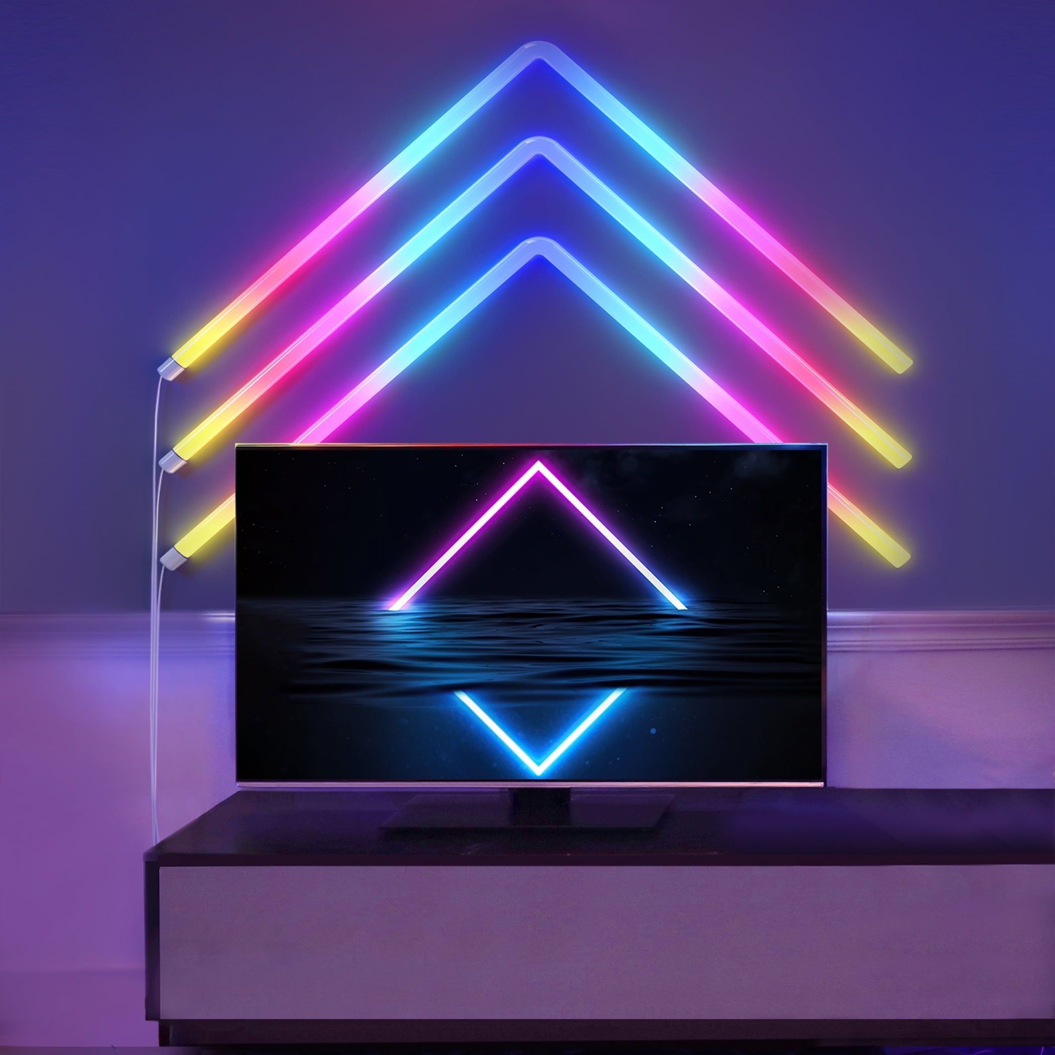 Glide A1 Indoor Smart LED Wall Lights (4+1), B6062A01, 40 Dynamic Scene Modes For Gaming Room Decor,Support APP Control,Voice Control