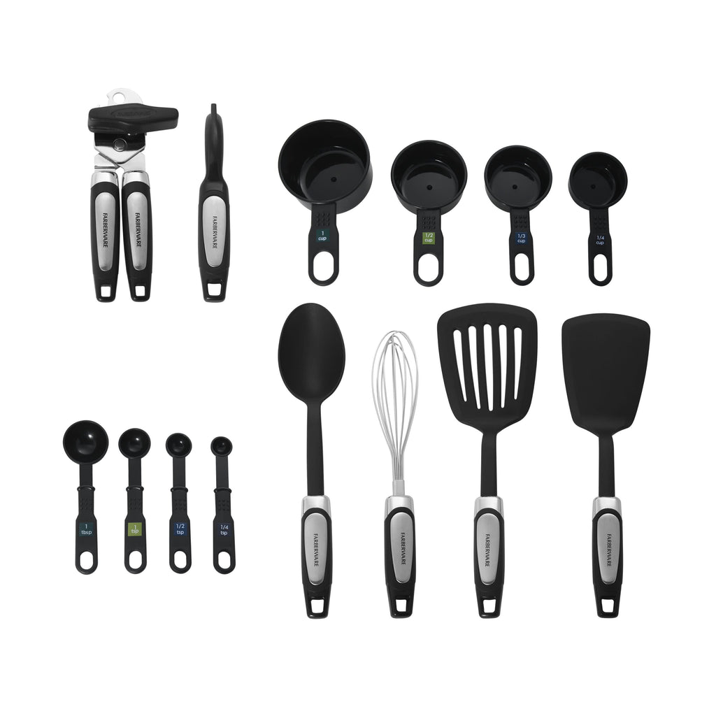 14-Piece Kitchen Tool and Gadget Kitchen Utensil Set in Black