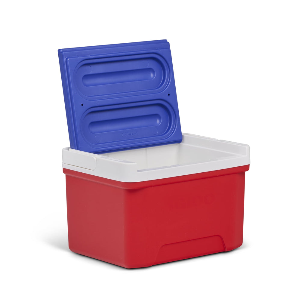 9 QT Laguna Ice Chest Cooler, Blue Red and White