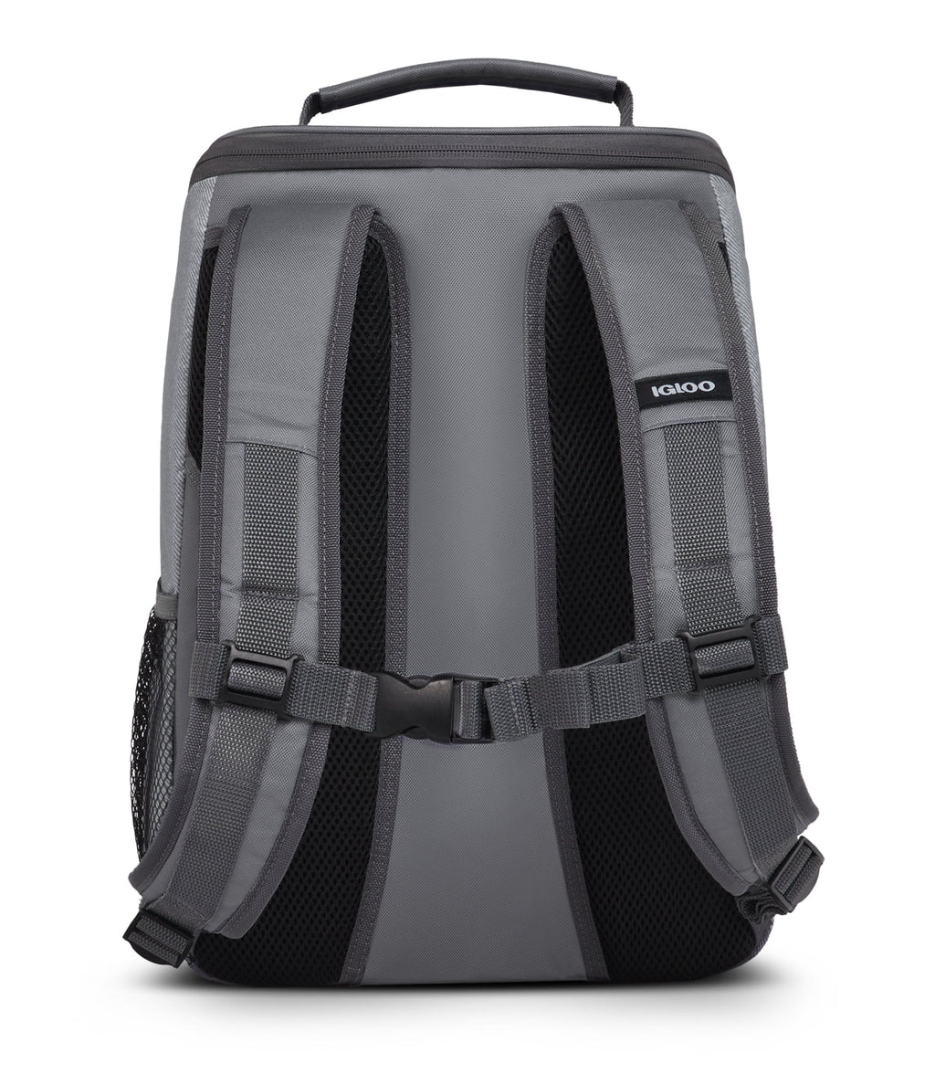 Laguna Soft Sided Cooler Backpack, 24 Can Capacity, Gray Twill with Ibiza Blue