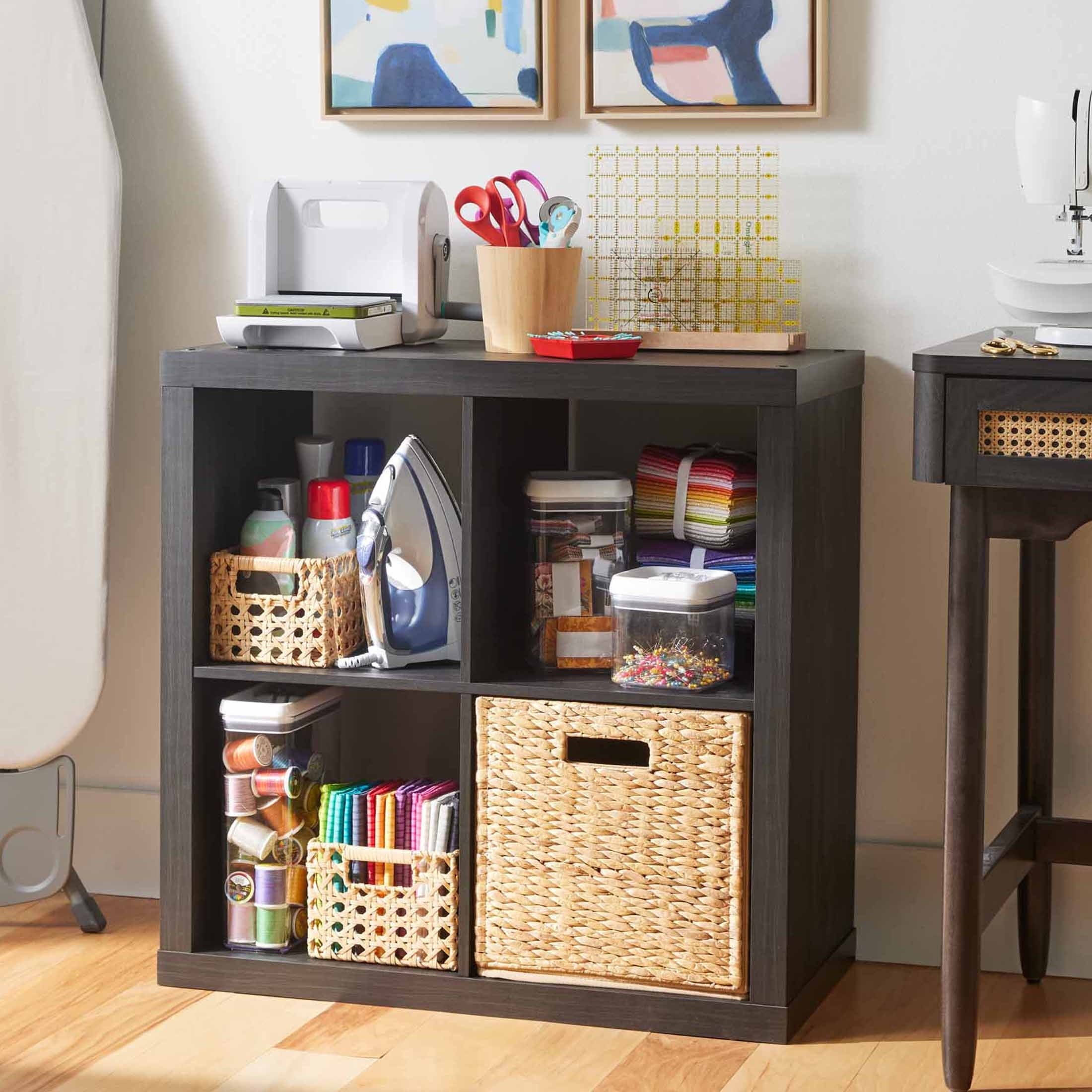 Better Homes & Gardens 4 Cube Storage Organizer, White Texture