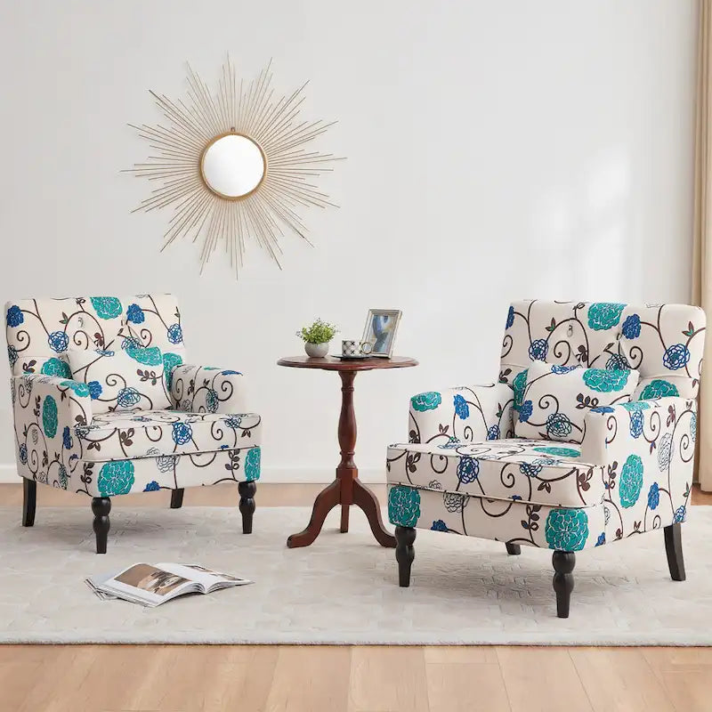 Upholstered Accent Chair with Lumbar Pillow - Single Seat