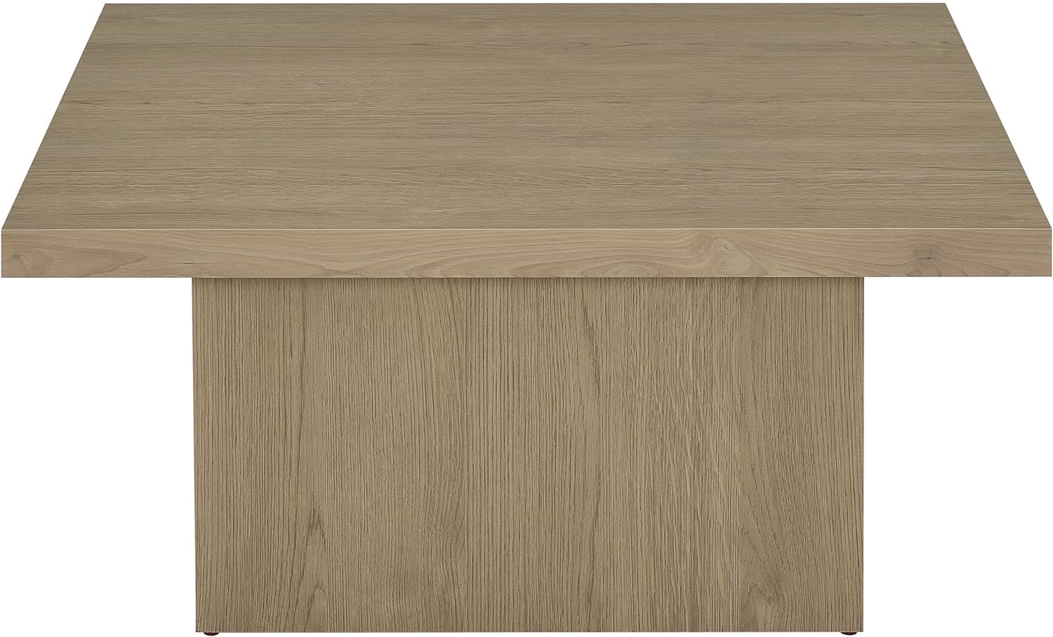 Coaster Home Furnishings - Devar - Wood - Square Coffee Table with Plinth Base, Geometric Design and Transitional Style - Living Room - Latte - 710918