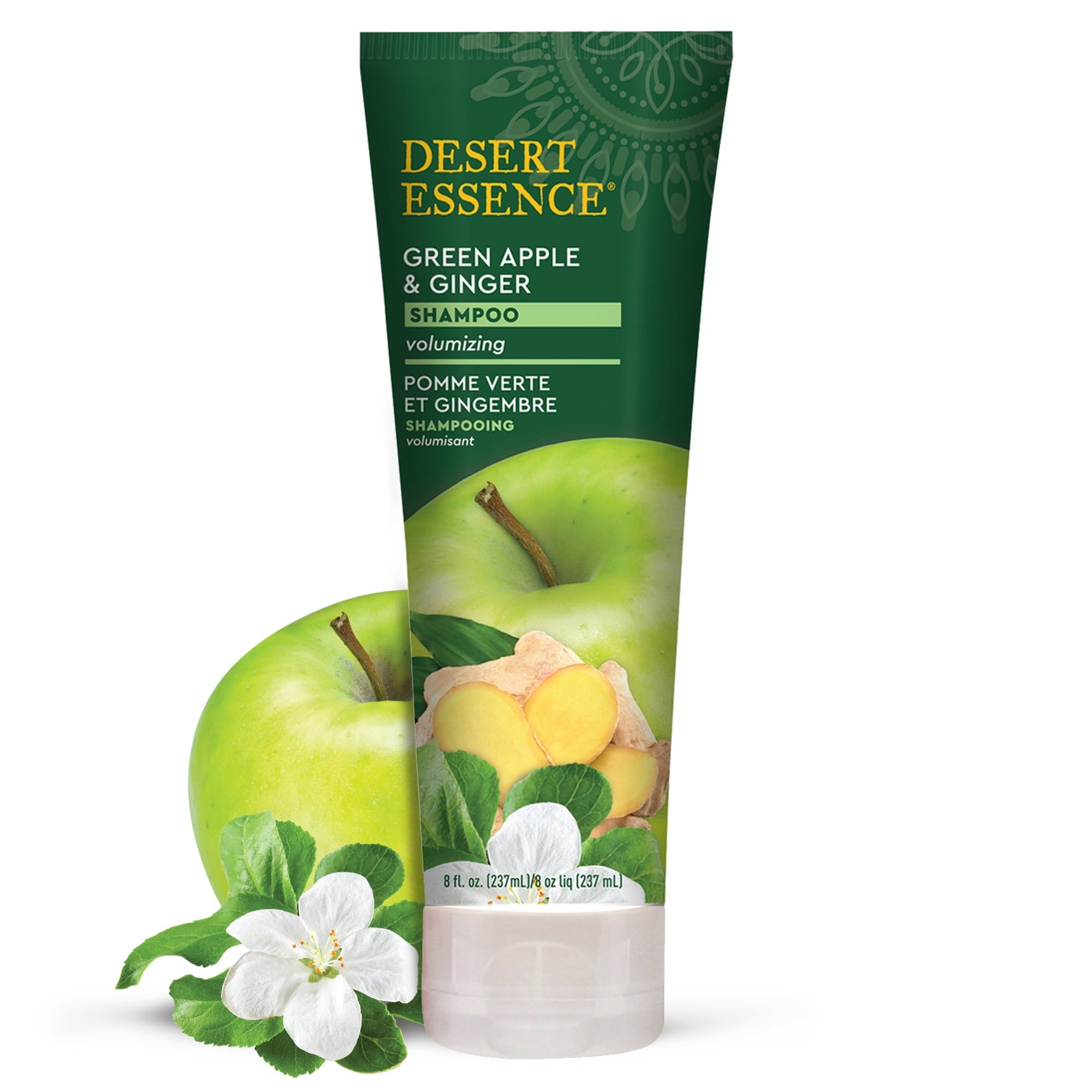 Apple & Ginger Shampoo 8 fl. oz. - Gluten Free - Vegan - Cruelty Free - Volumizing - Fuller Hair - Revitalizes Scalp - Cleansing