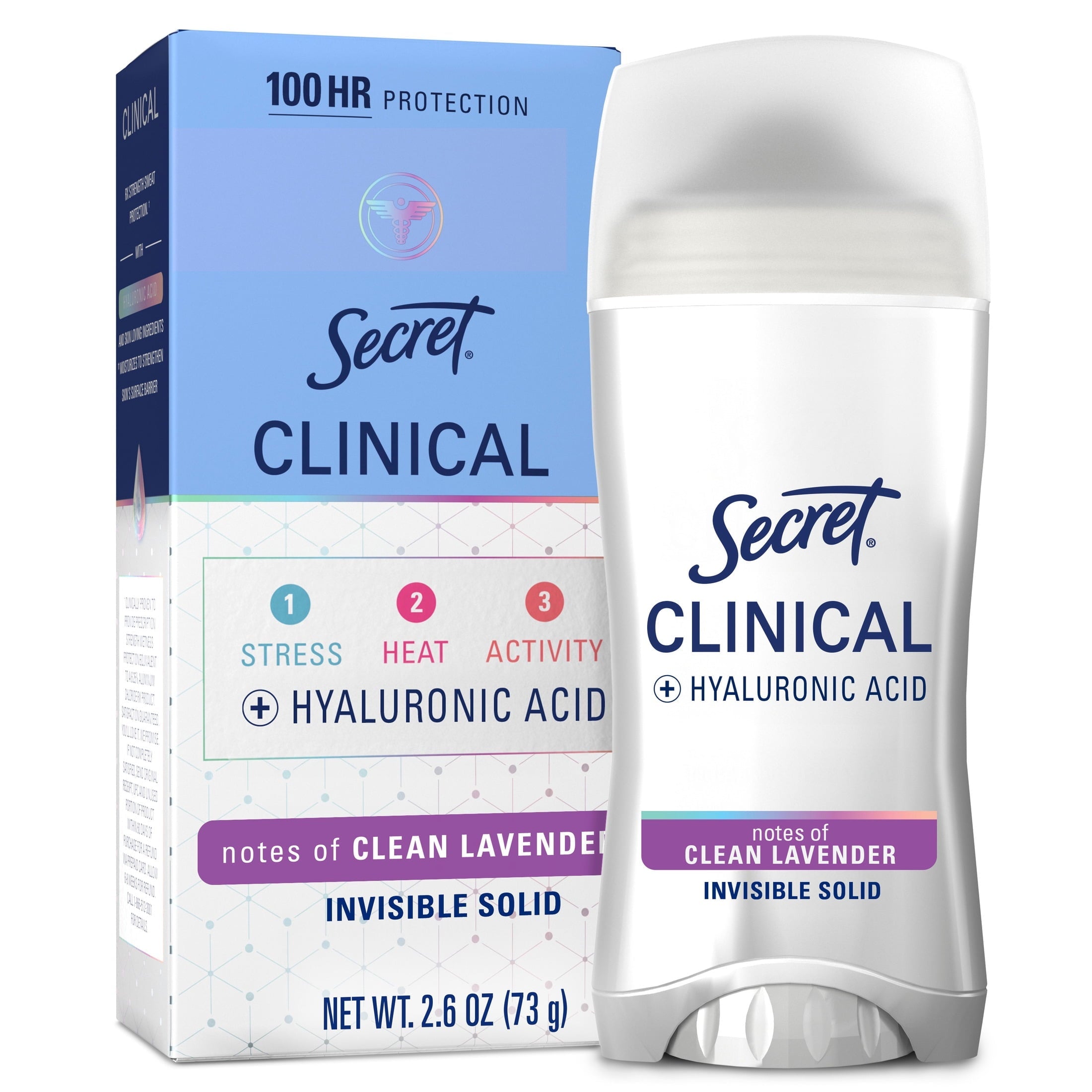 Clinical Antiperspirant and Deodorant, Invisible Solid, Completely Clean, 2.6 oz