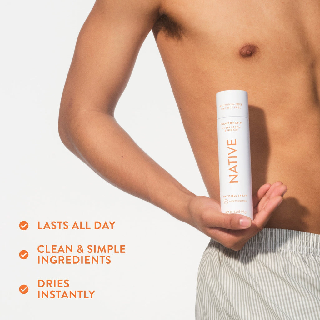 Aluminum Free Deodorant Spray For Women, 72 Hour Deodorant Spray, Sweet Peach & Nectar, 3.5oz