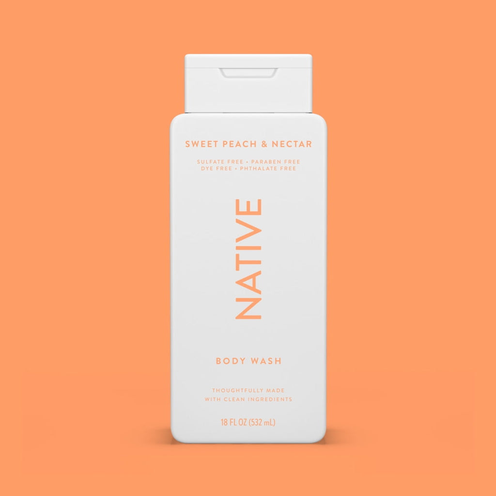 Body Wash, Sweet Peach & Nectar, Sulfate Free, Naturally Derived Ingredients, 24hr Freshness, for Women & Men, 18 fl oz