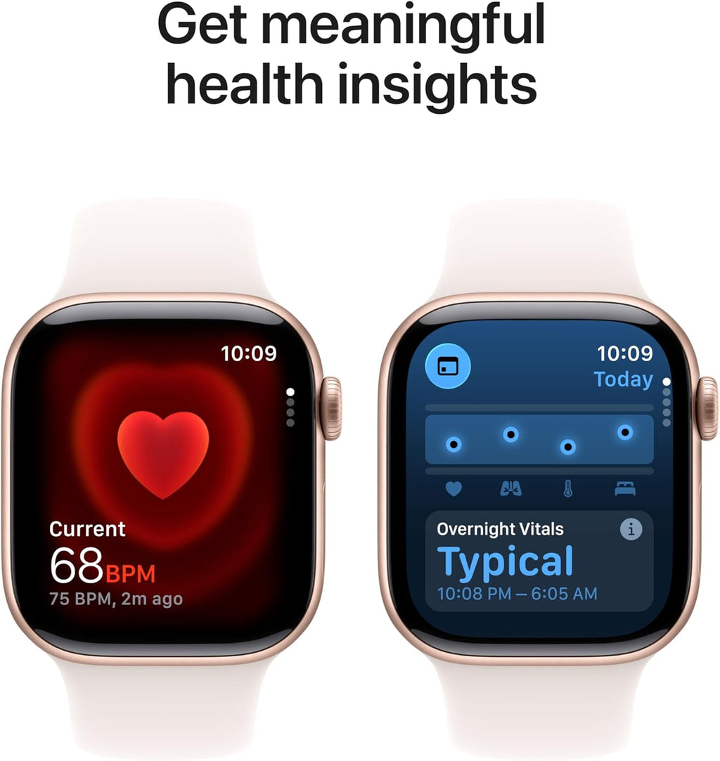 Apple Watch Series 11 [GPS + Cellular 42mm] Smartwatch with Rose Gold Aluminum Case w Light Blush Sport Band - S/M. Sleep Score Fitness Tracker Health Monitoring Always-On Display Water Resistant