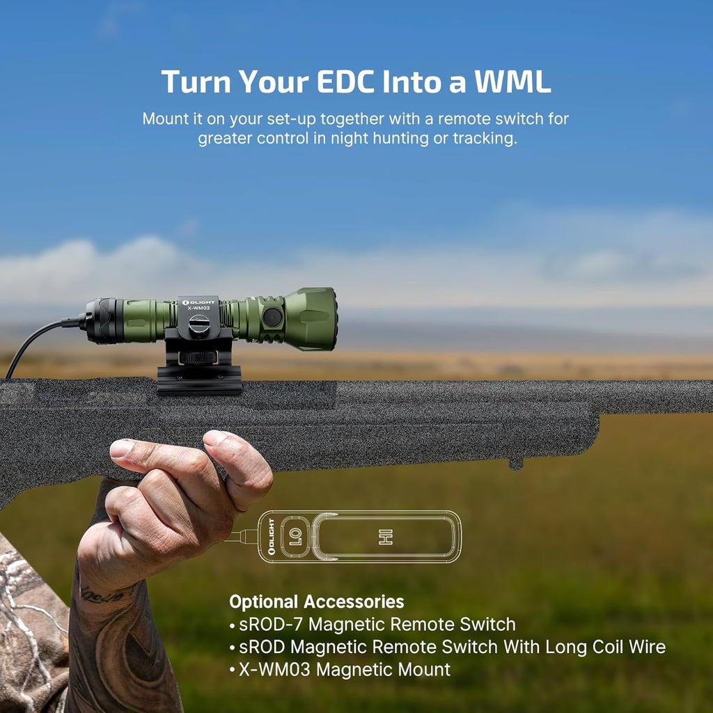 Javelot Long Range Outdoor Flashlight w/Holster, 1350 Lumen, 750 M, OD Green