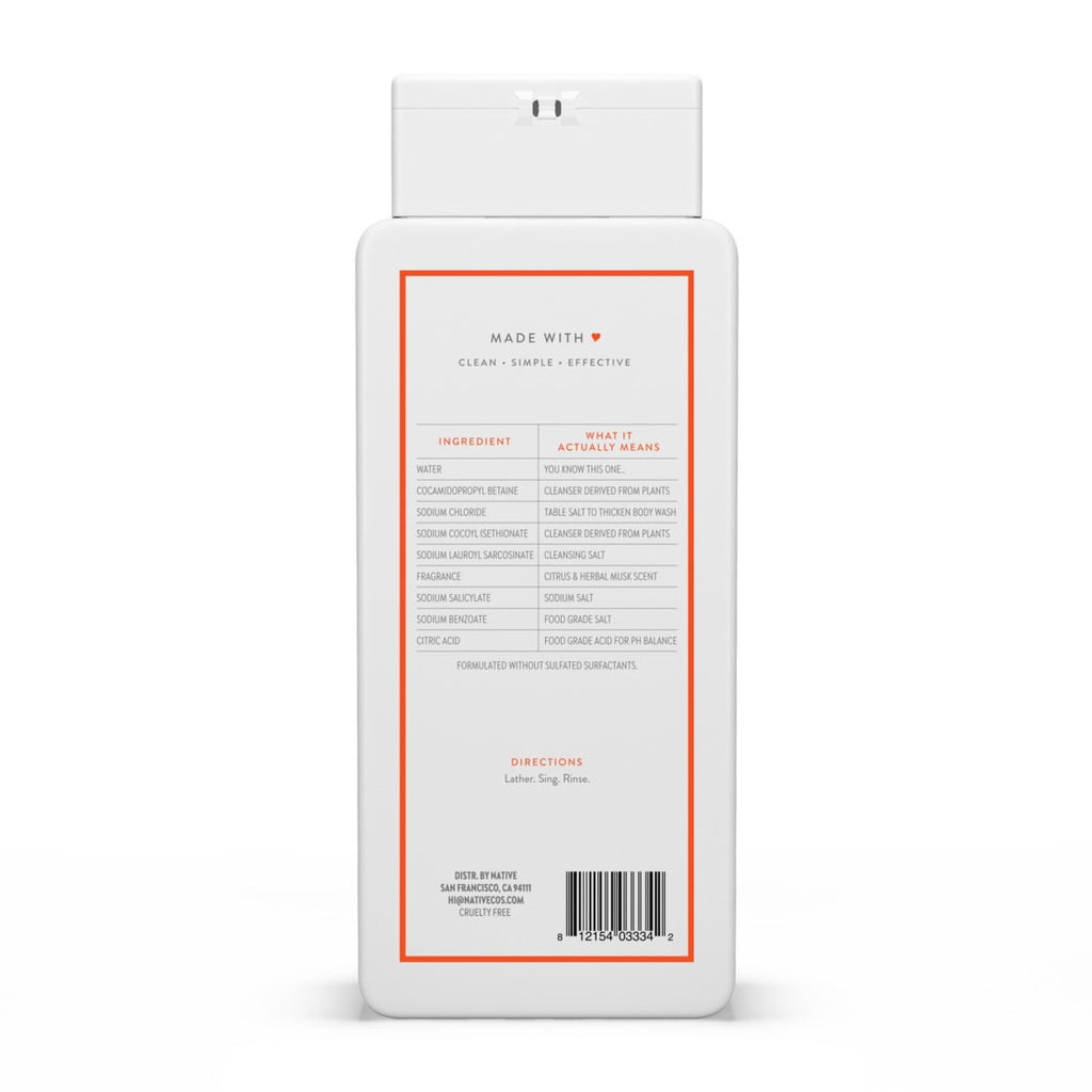 Body Wash, Citrus & Herbal Musk, Sulfate Free, Naturally Derived Ingredients, 24hr Freshness, for Women & Men, 18 fl oz