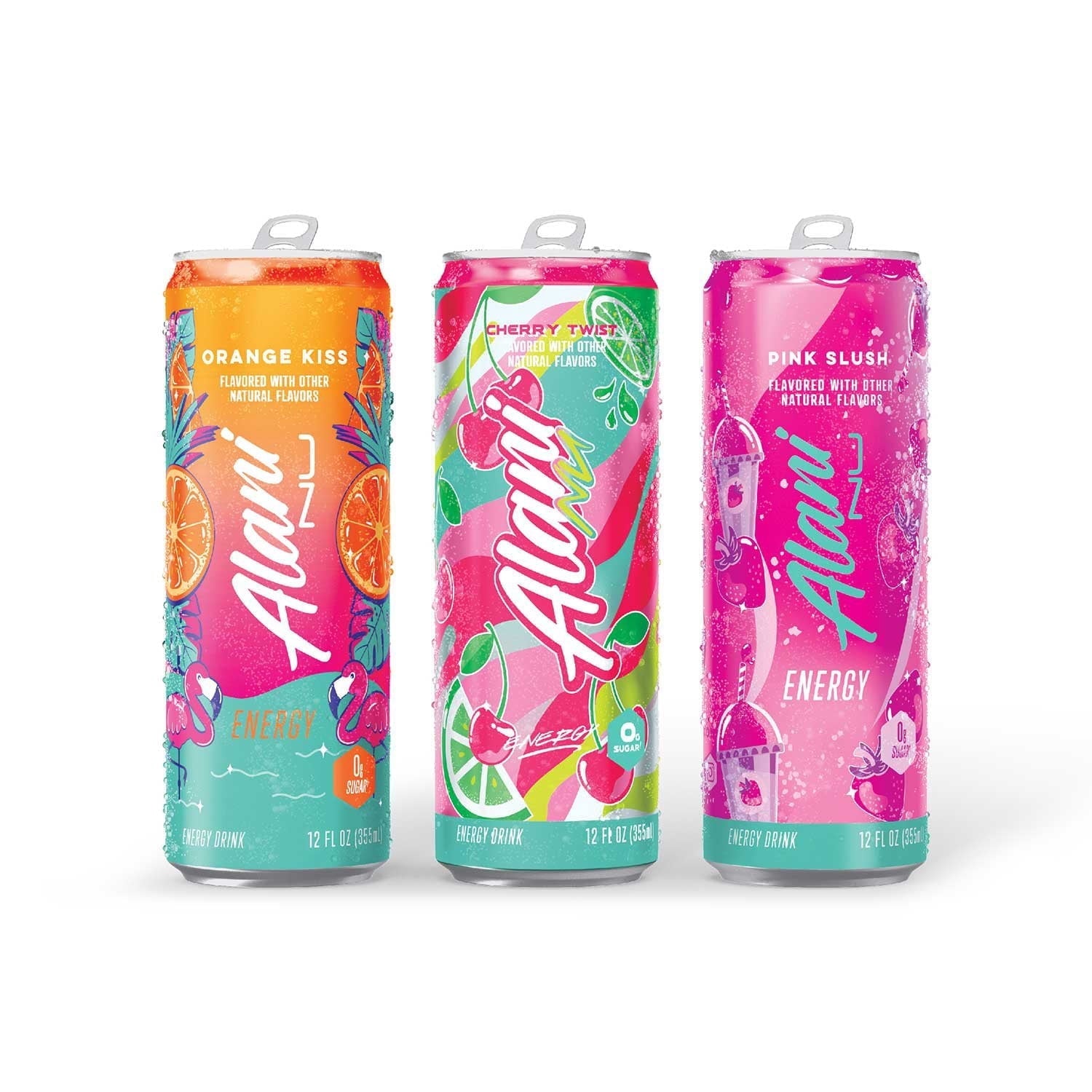 Energy Drink 12 oz (3‑Pack) – Cherry Twist, Pink Slush & Orange Kiss