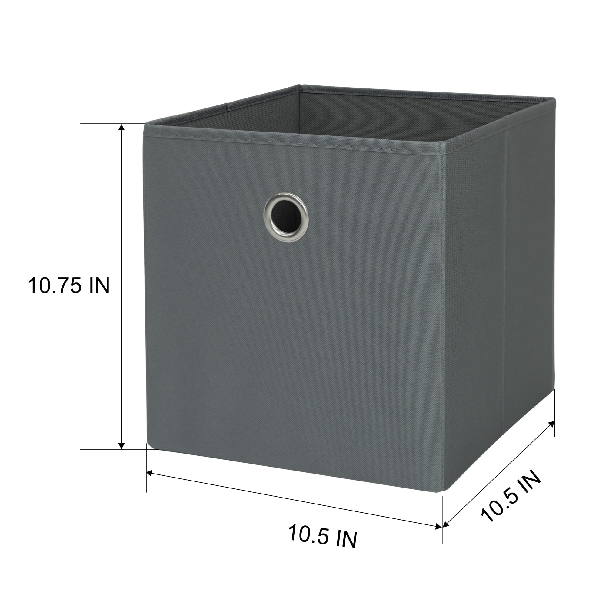 Collapsible Fabric Cube Storage Bin, Rich Black