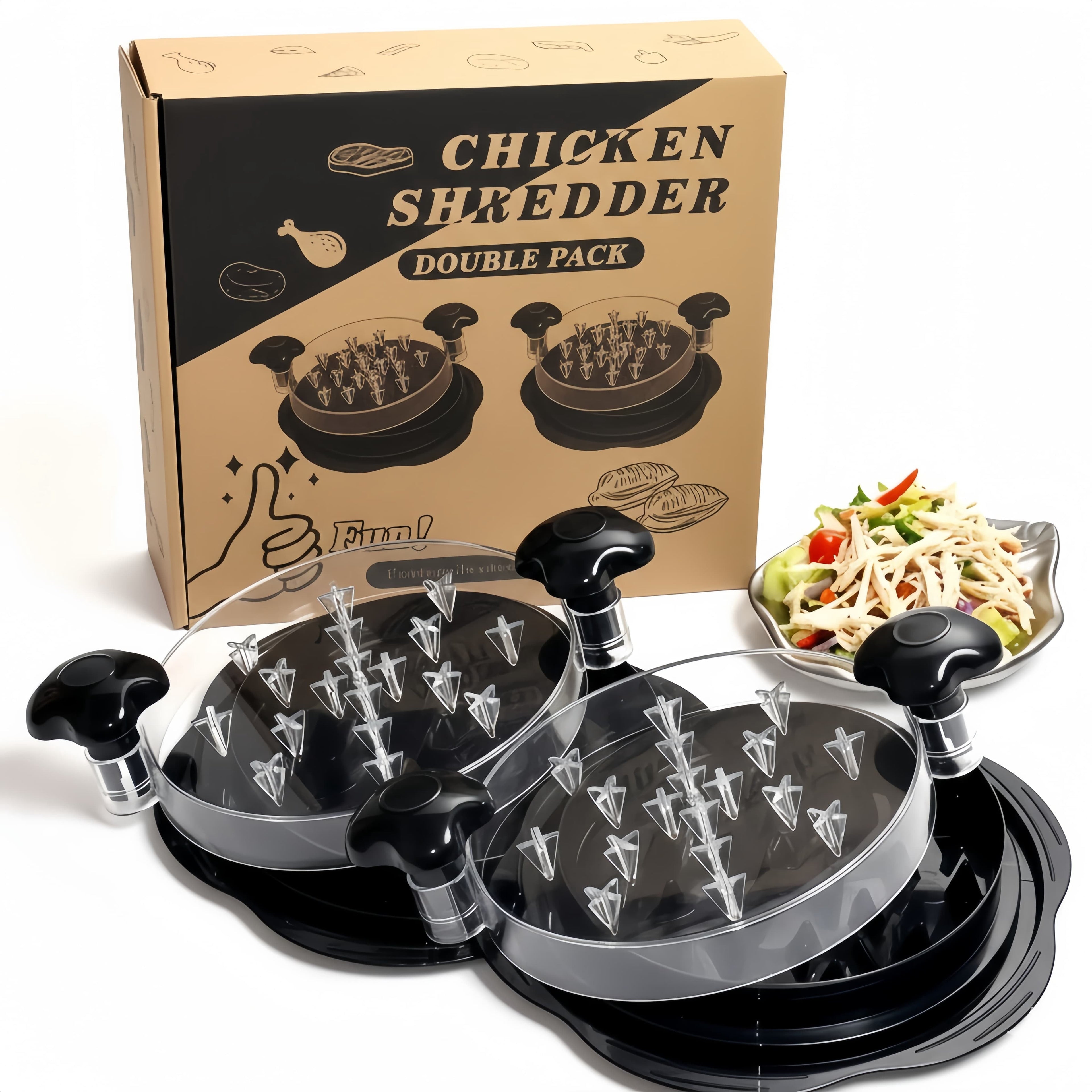 Chicken Shredder Tool Twist (Large 10 Inch), Meat Shredder for Pulled Pork Beef & Chicken, BPA Free with Anti-Slip Base & Handle, Kitchen Gadget, 1 Count