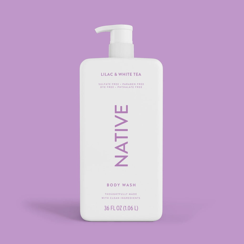 Body Wash, Lilac & White Tea, Sulfate Free, Naturally Derived Ingredients, 24hr Freshness, for Women & Men, 36 fl oz