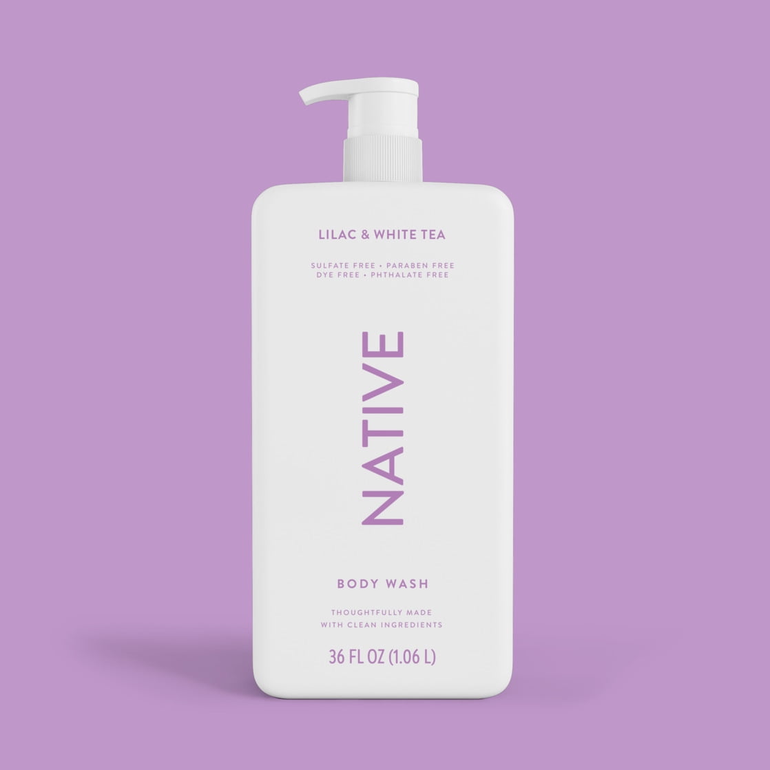Body Wash, Lilac & White Tea, Sulfate Free, Naturally Derived Ingredients, 24hr Freshness, for Women & Men, 36 fl oz