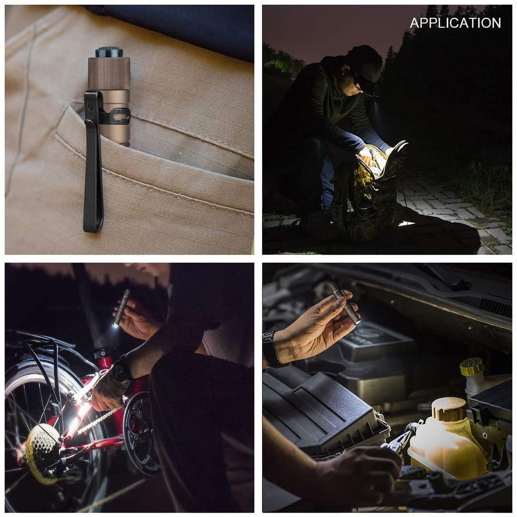 I3T Dual-Output Slim EDC LED Flashlight, Black