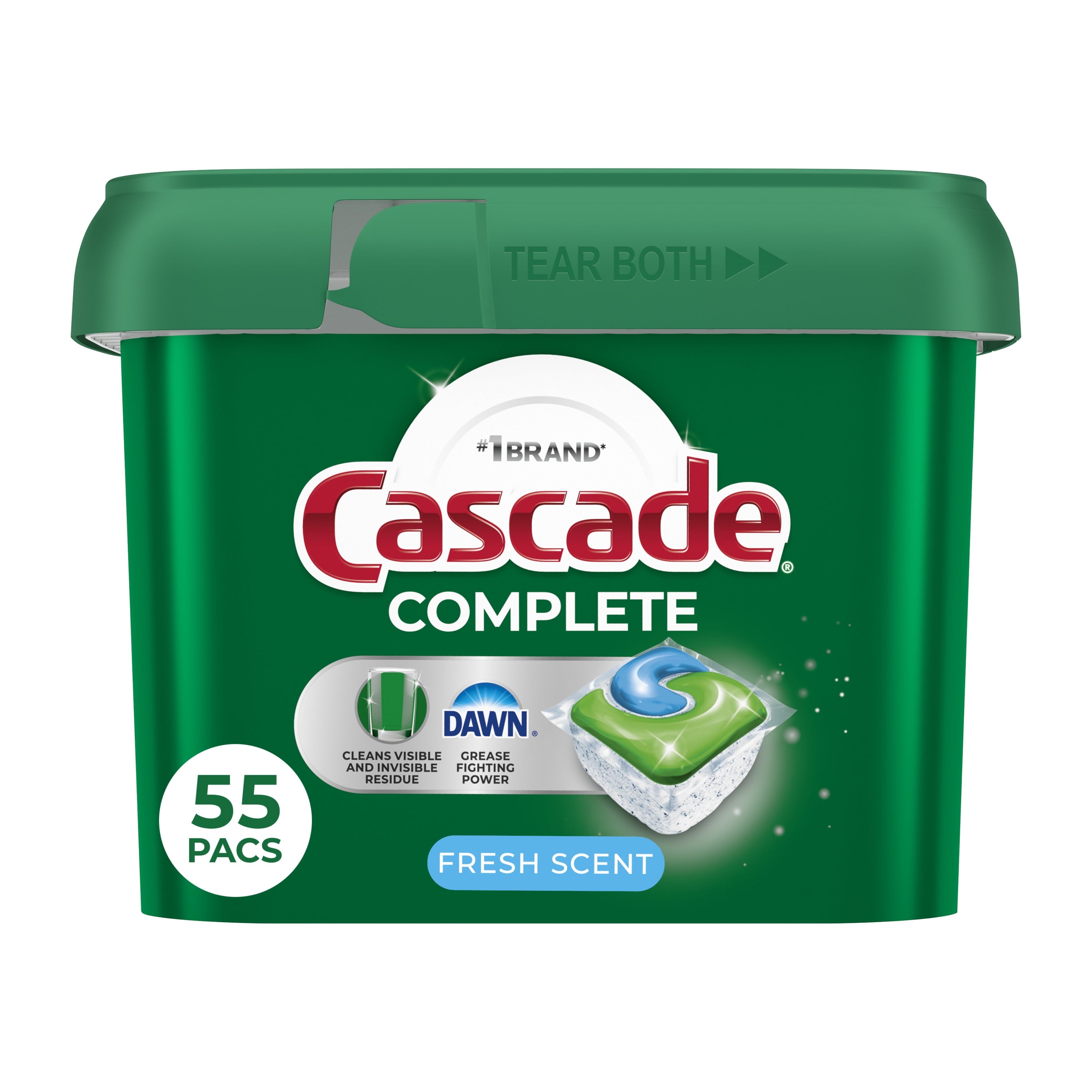 Complete Dishwasher Pods, Dishwasher Detergent, Dish Detergent Soap, Fresh, 55 Count