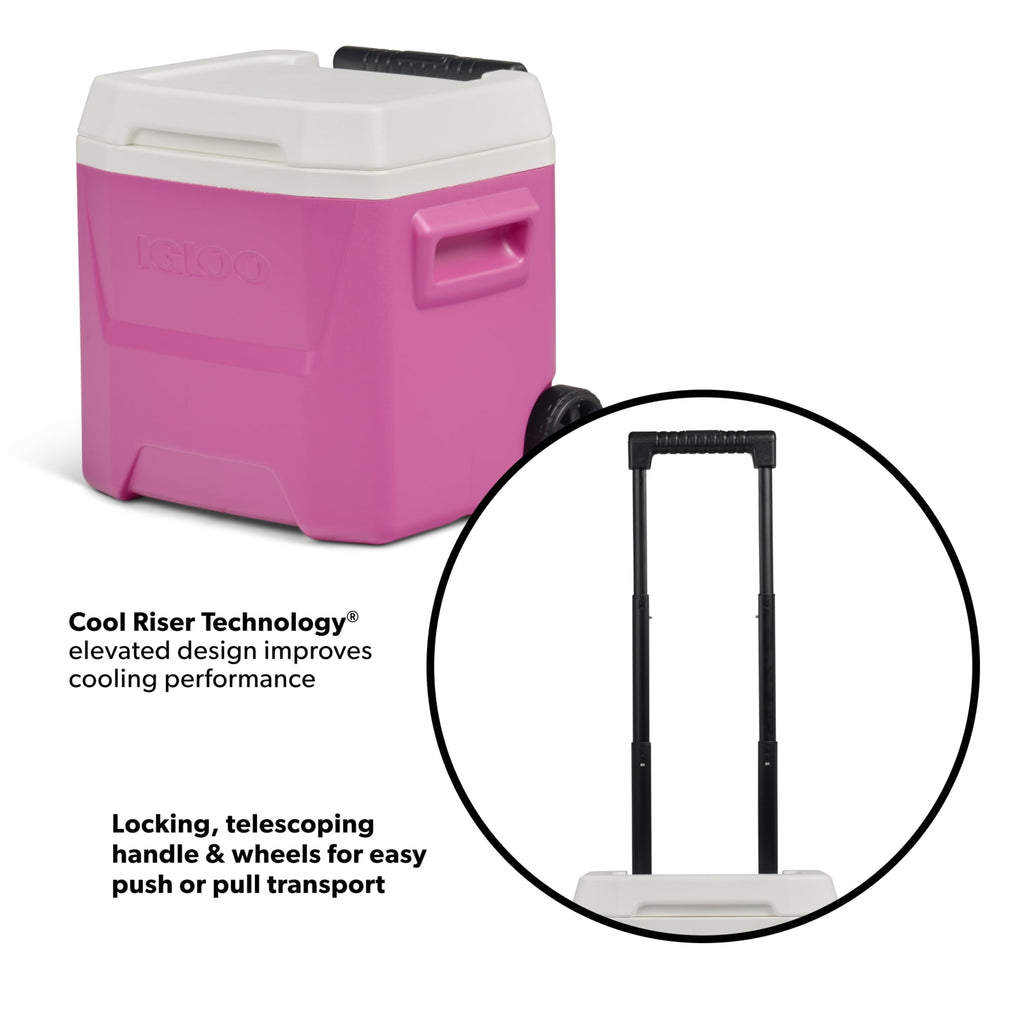 16 QT Laguna Hard Sided Ice Chest Cooler with Wheels, Aqua Blue