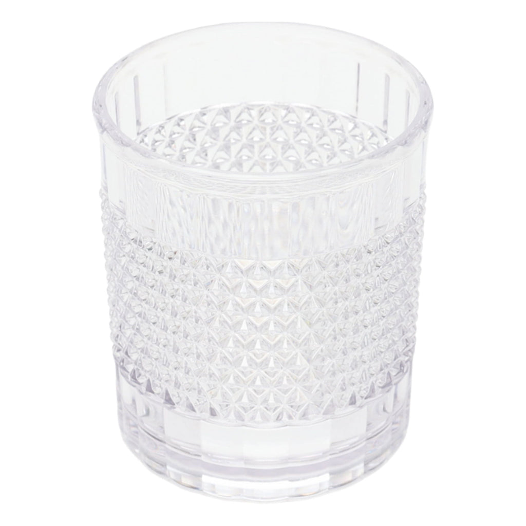 14-Ounce Short Acrylic Diamond Texture Tumbler, Clear