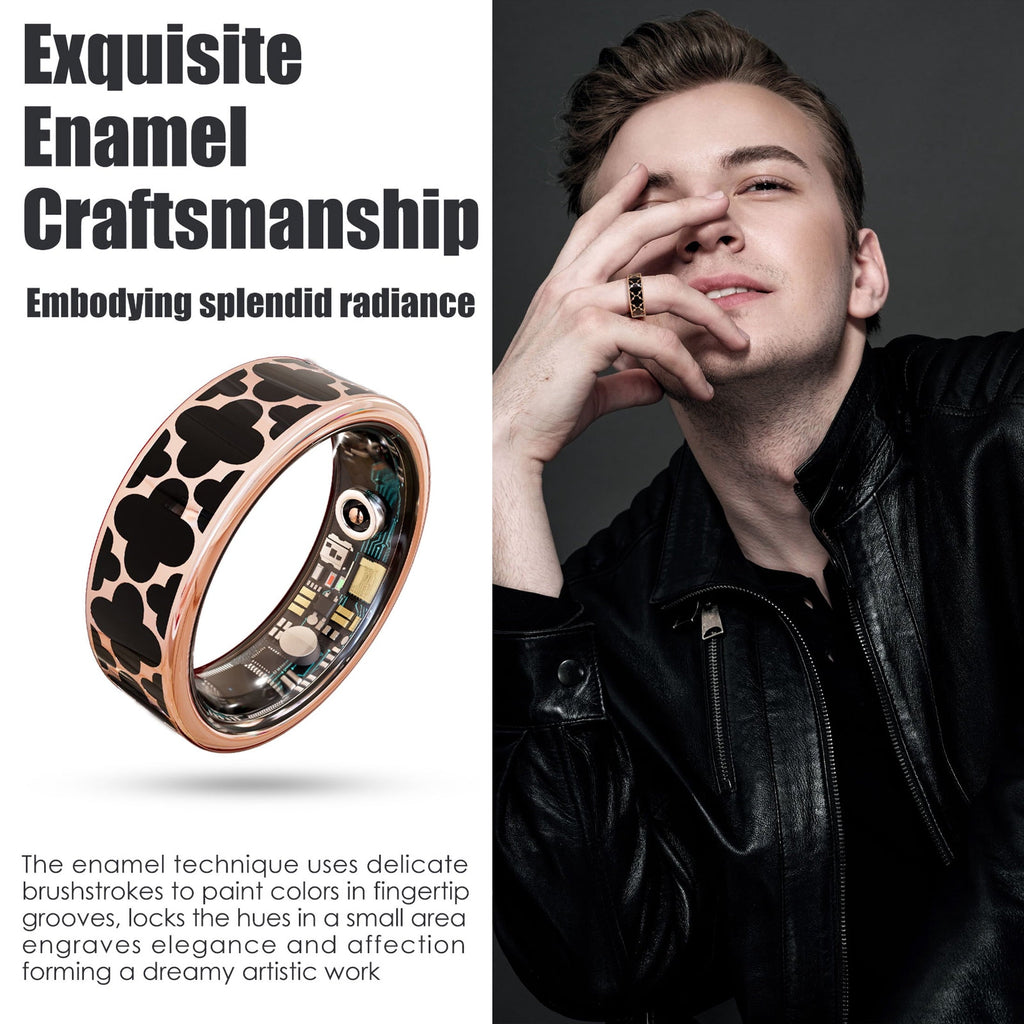 Health Tracking Ring, Suitable for Both Men and Women, 5ATM Waterproof, Activity/Sleep/Temperature Monitoring, Family Care Mode, Compatible with Android and iOS.