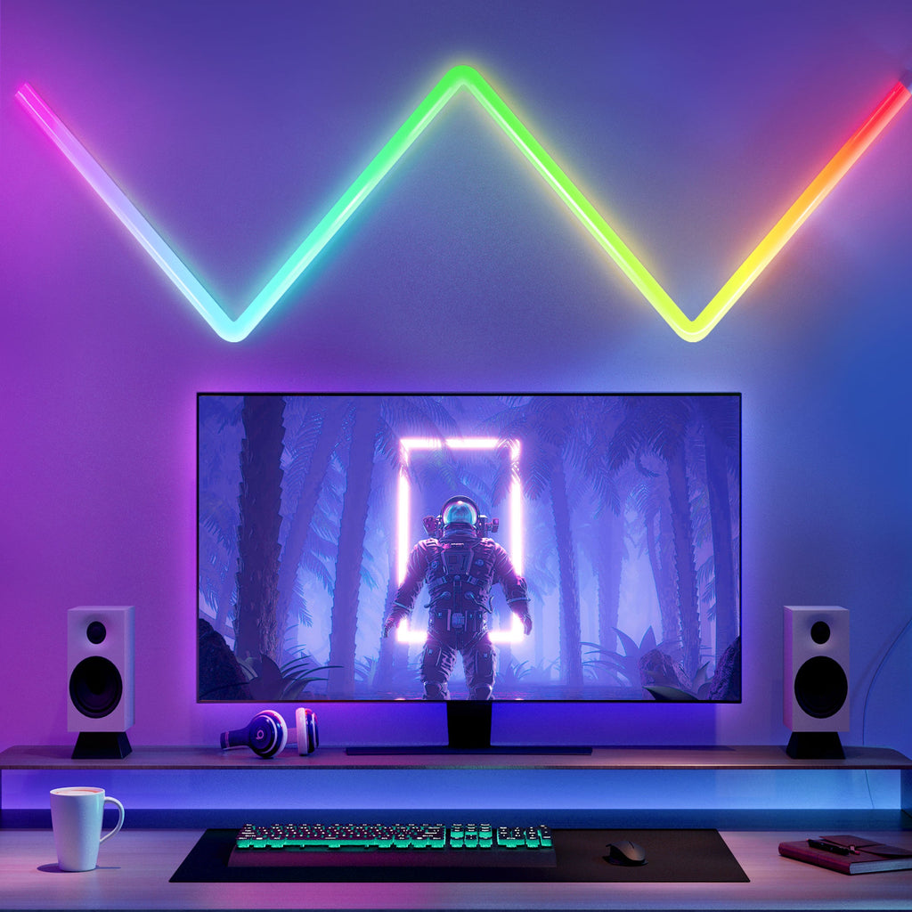 Glide A1 Indoor Smart LED Wall Lights (4+1), B6062A01, 40 Dynamic Scene Modes For Gaming Room Decor,Support APP Control,Voice Control