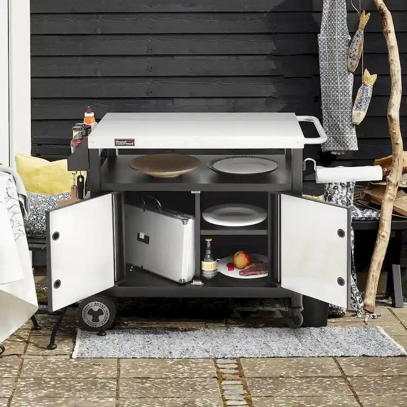Royal Gourmet Movable Kitchen Cart Grill Prep Table with Storage