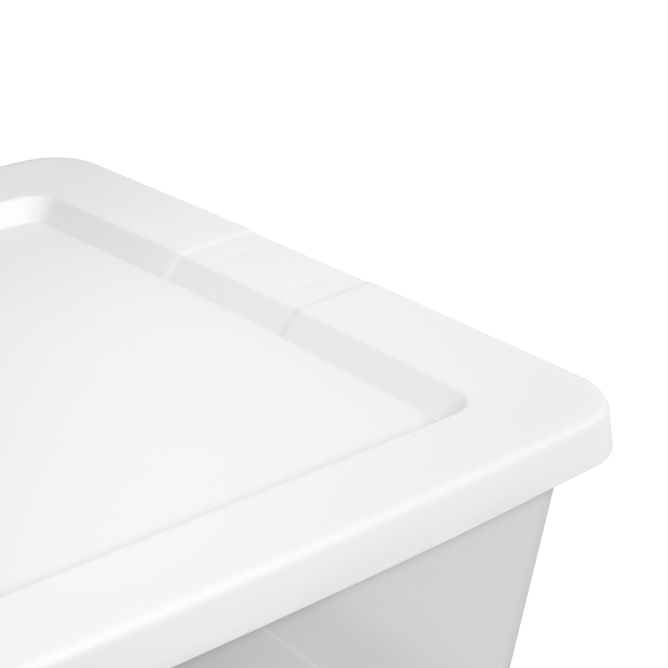 41 Quart Medium Storage Bin, Clear Plastic Underbed Storage Container with Snap-On Lid, White