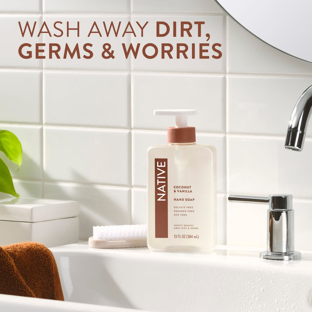 Liquid Hand Soap, Coconut & Vanilla, Non-drying, Naturally Derived Cleansers, Sulfate Free, 13 fl oz