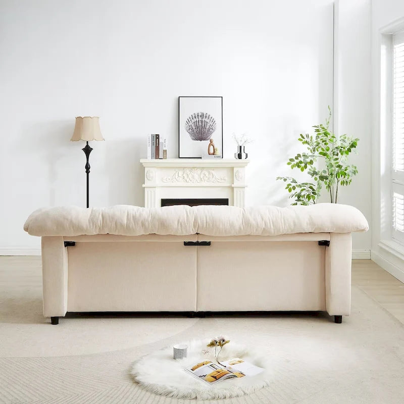 99.2 Chenille Comfort Deep Seat Sofa, Upholstered Fluffy Cloud Sofa