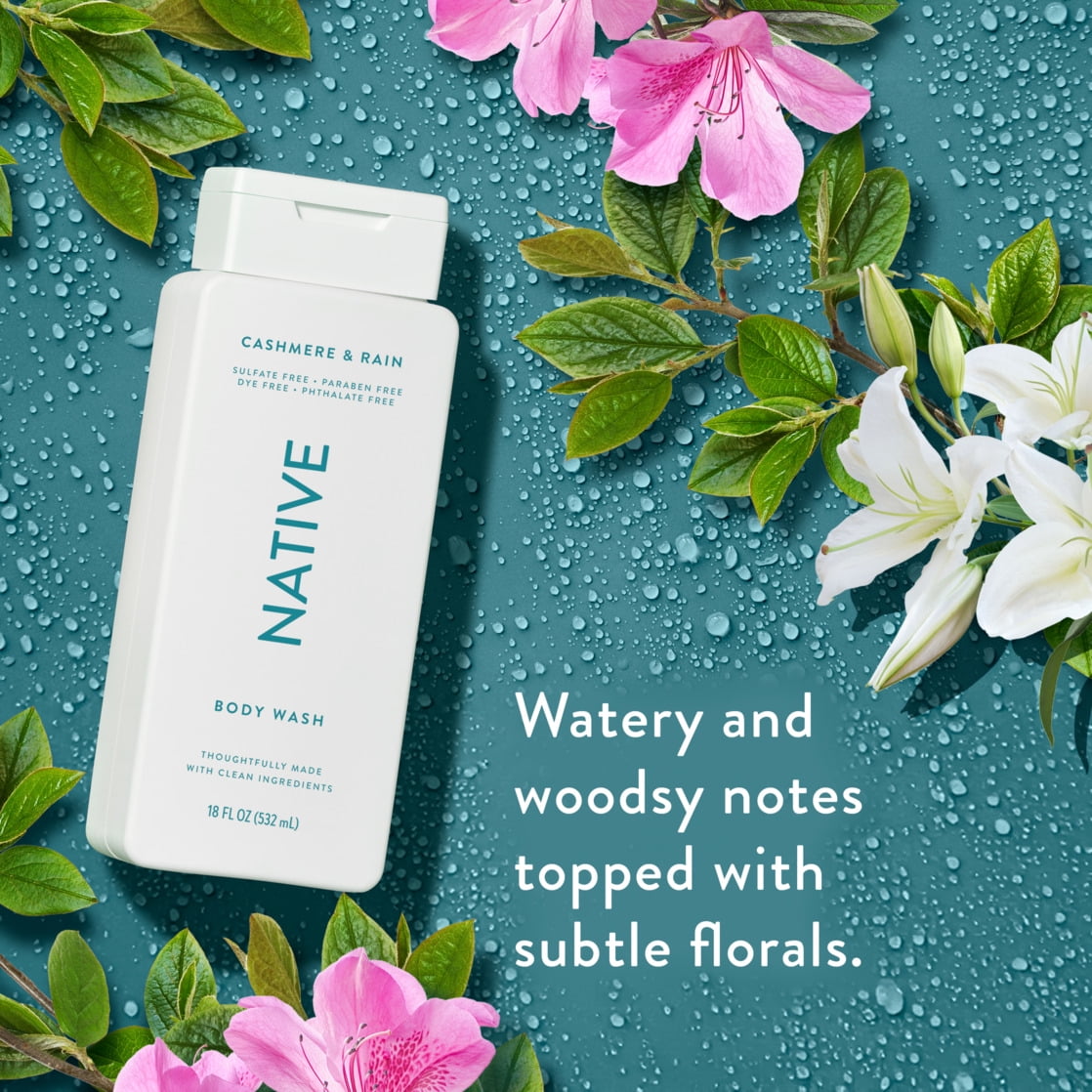 Body Wash, Sea Salt & Cedar, Sulfate Free, Naturally Derived Ingredients, 24hr Freshness, for Women & Men, 18 fl oz