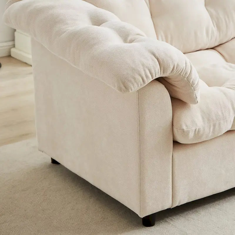 99.2 Chenille Comfort Deep Seat Sofa, Upholstered Fluffy Cloud Sofa