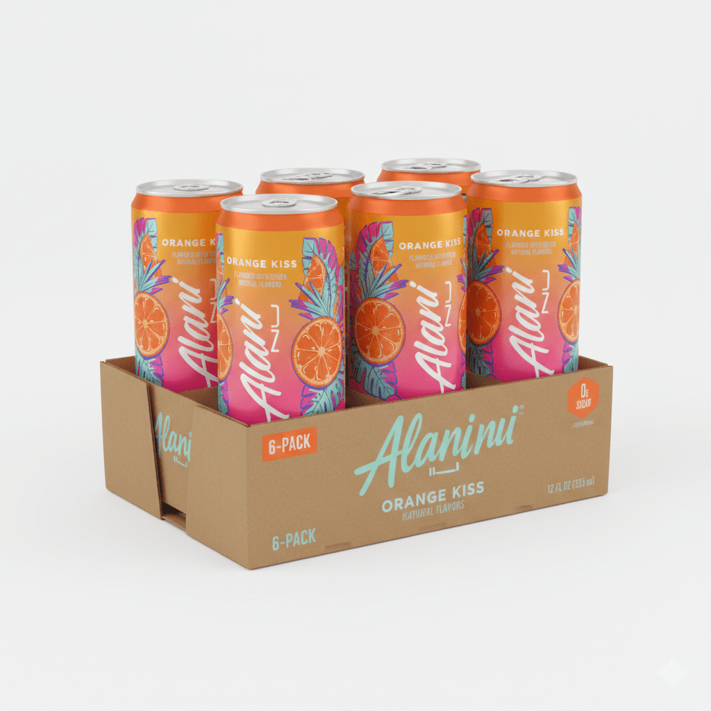 Energy Drink, Orange Kiss, 12 oz Cans, 6-Pack – Bright Citrus Flavor & Smooth Energy Boost