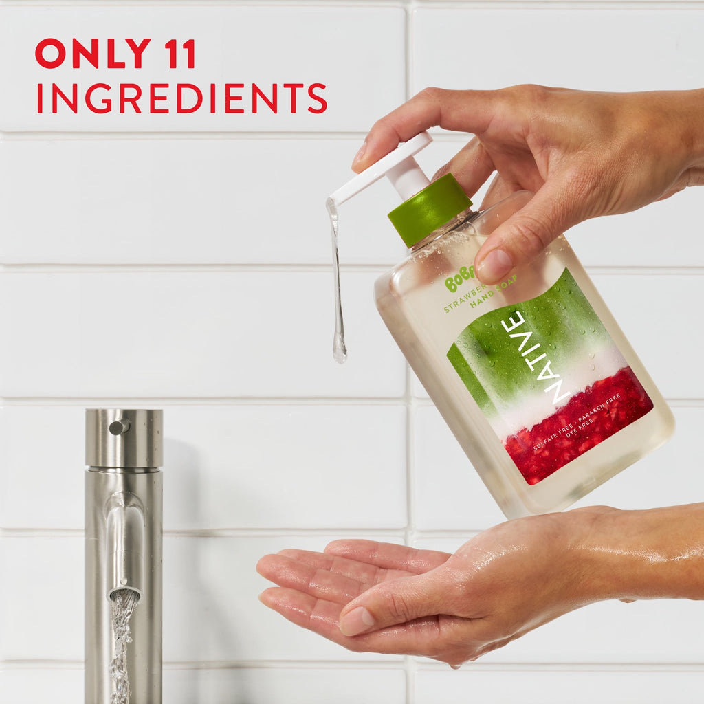 Liquid Hand Soap, Limited Edition Strawberry Matcha, Sulfate Free Hand Soap, Boba Café, 13 fl oz