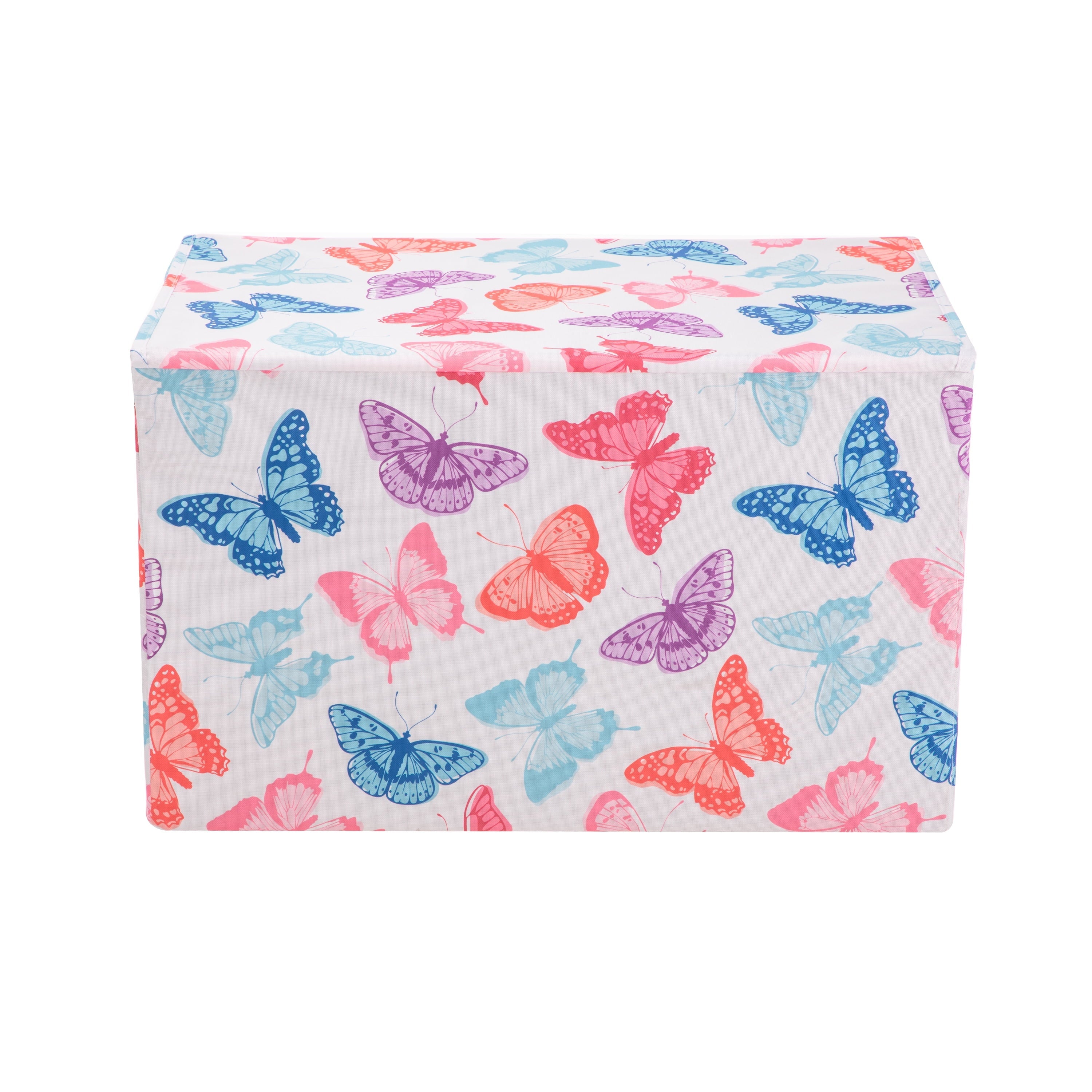 Kids Butterfly Pattern Collapsible Toy Storage Trunk, 24 in x 14.8 in x 15 in