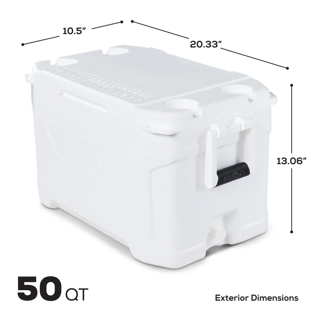 50 QT Profile II Ice Chest Cooler, White