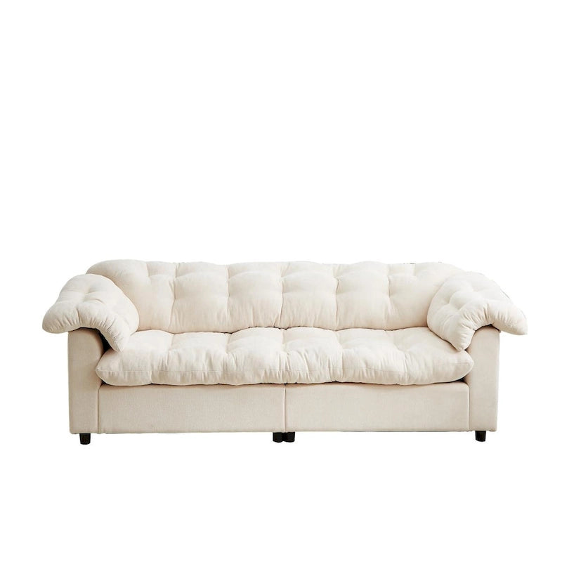 99.2 Chenille Comfort Deep Seat Sofa, Upholstered Fluffy Cloud Sofa