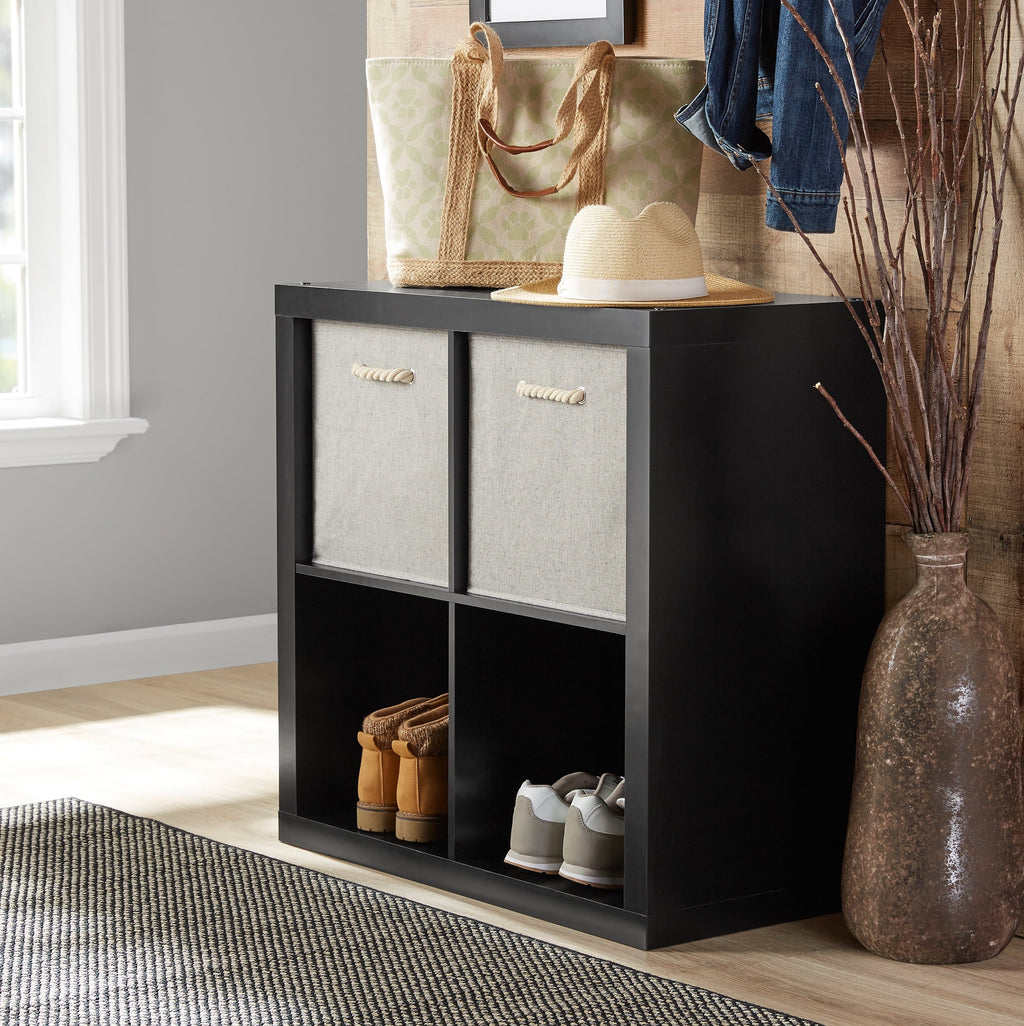 Better Homes & Gardens 4 Cube Storage Organizer, White Texture