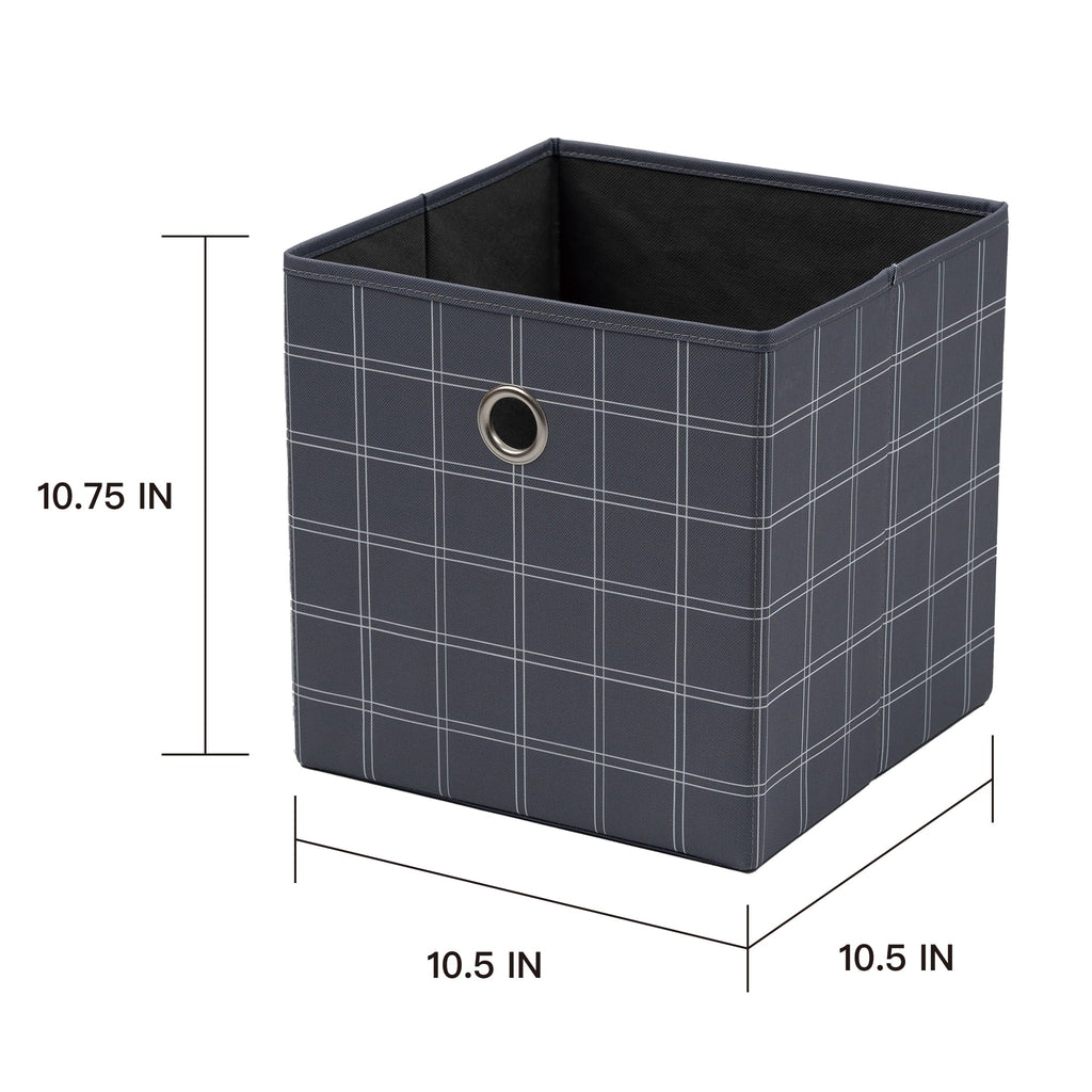 Collapsible Fabric Cube Storage Bin, Rich Black