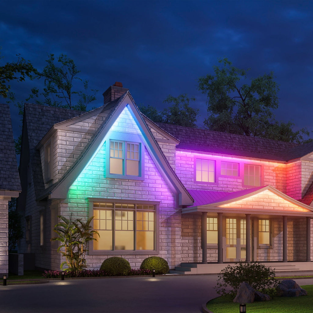 32.8ft Smart Outdoor LED Strip Light, RGBIC Color-Changing Light, IP65 Waterproof, Wifi + Bluetooth Control, Patio & Garden Lighting