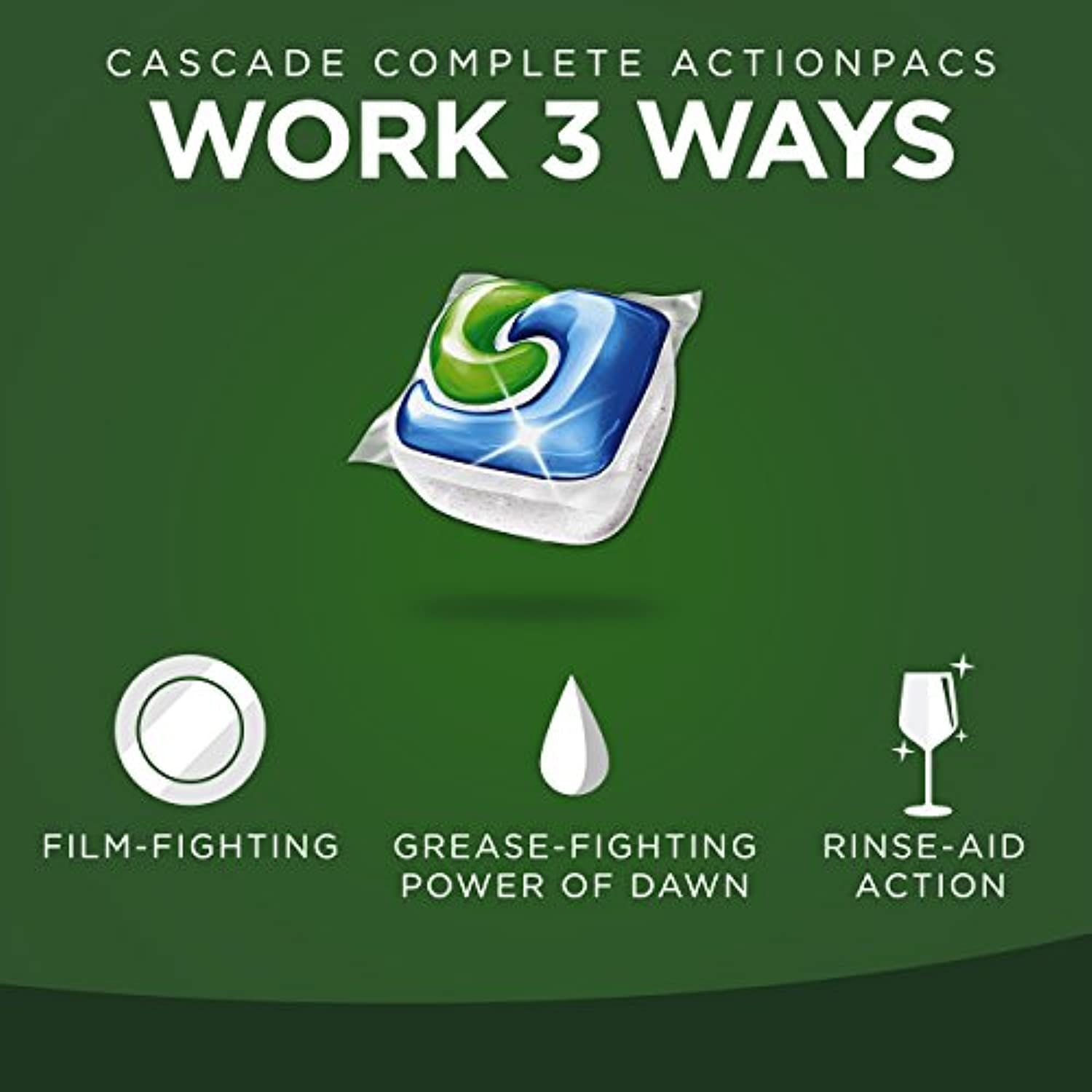 Complete Dishwasher Pods, Actionpacs Dishwasher Detergent, Fresh Scent With Dawn Power, 43 Count