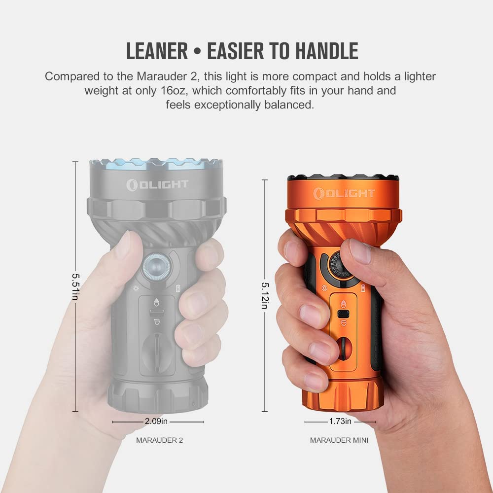 Marauder Mini 7,000 Lumens Bright Flashlight with 600 Meters Beam Distance, Powerful RGB Lights, Magnetic Rechargeable for Outdoors Work, Hunting, and Searching(Midnight Blue)