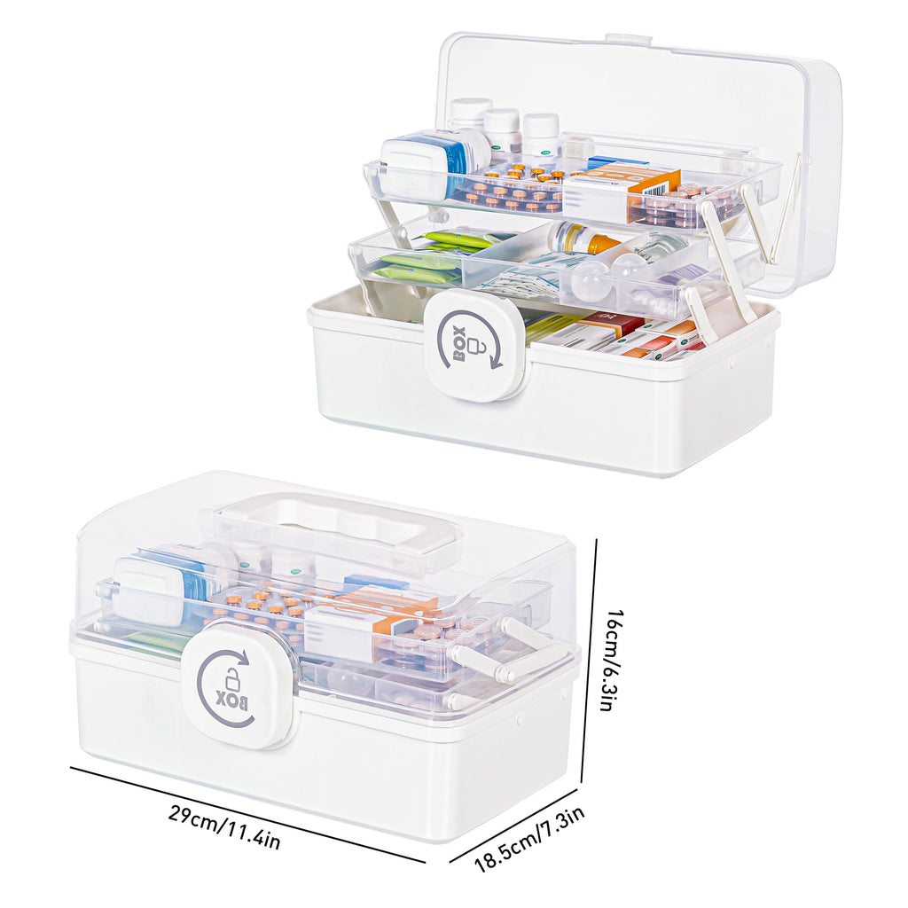 5 Layer storage bins with lid Stack & Carry Box Plastic Handled with Removable Tray for Craft Adult
