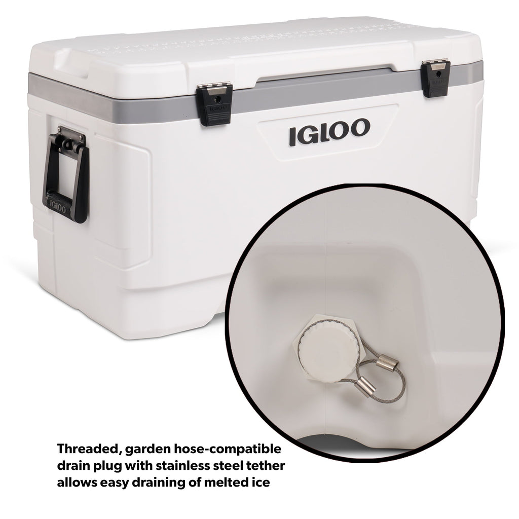 100 QT Latitude Marine Ultra Hard-Sided Cooler, White and Moonscape Gray
