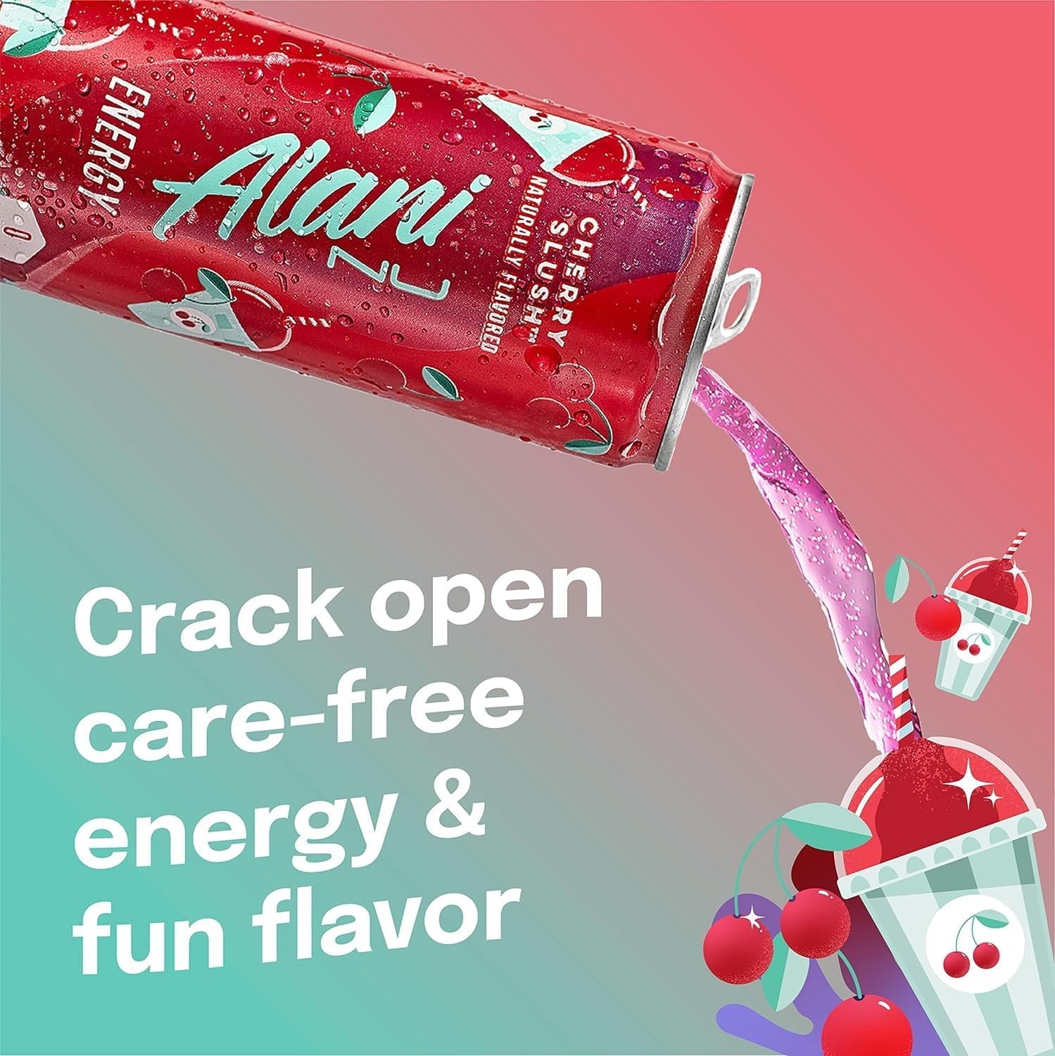 New Alani Energy Drinks Sherbet Swirl, Cherry Slush Flavors Variety Pack, Biotin B Vitamins, Sugar-Free, Low-Calorie, 200mg Caffeine, Energy Boost Drink 12 fl oz (Pack of 6)